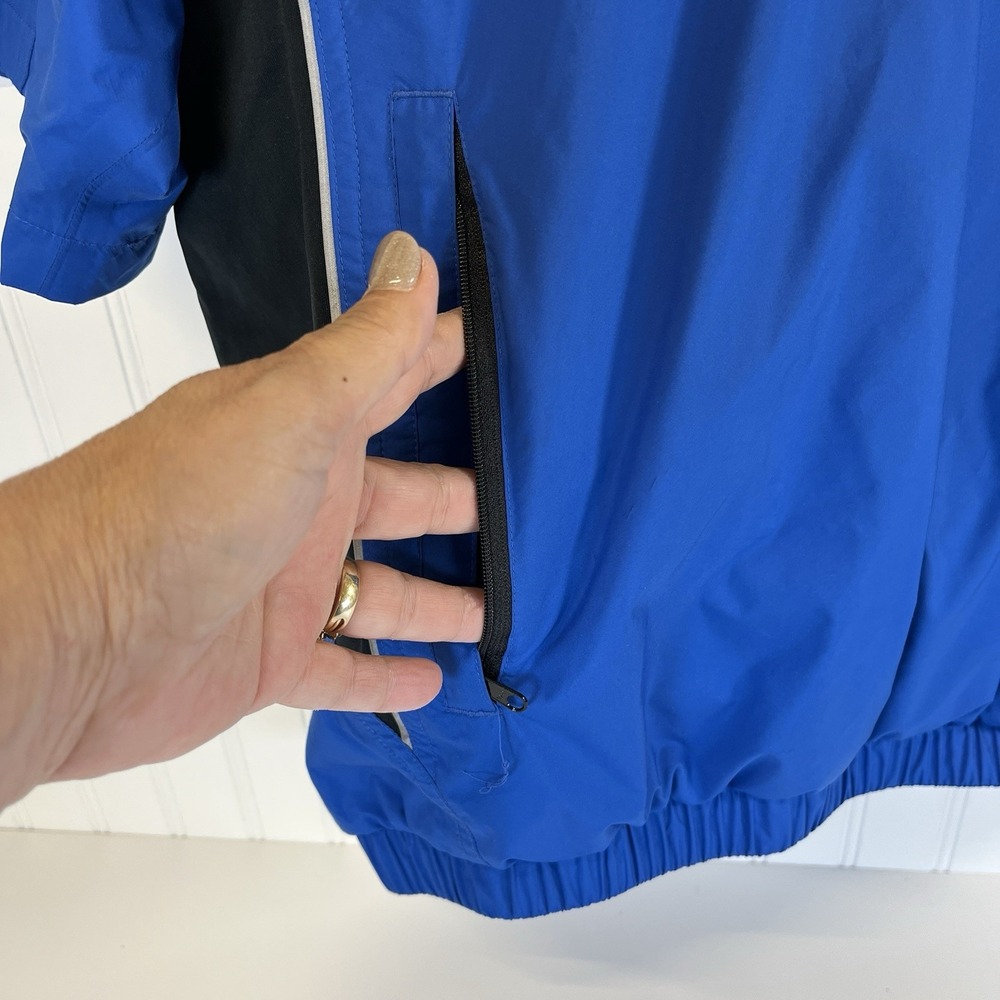 Dryjoys Foot Joy‎ Mens Lg. Blue Jacket  1/2 Zip Pullover Golf Jacket Windbreaker - Picture 5 of 13